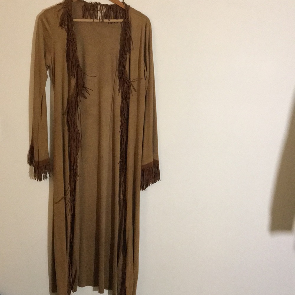 Brown velvet cardigan